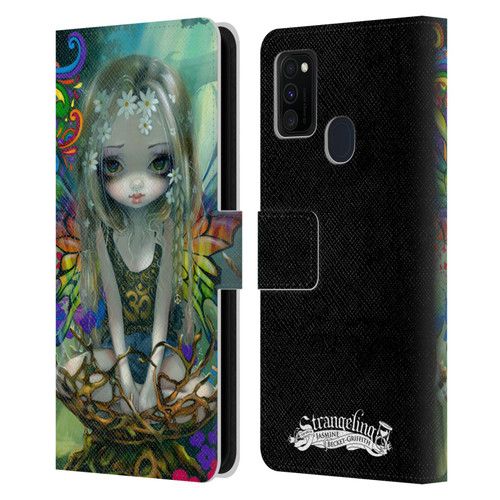 Strangeling Fairy Art Rainbow Winged Leather Book Wallet Case Cover For Samsung Galaxy M30s (2019)/M21 (2020)