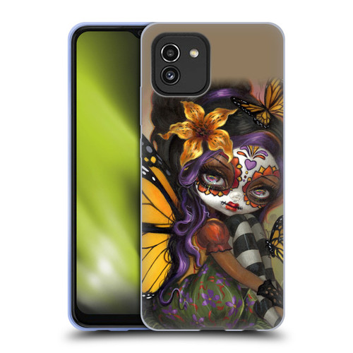 Strangeling Fairy Art Day of Dead Butterfly Soft Gel Case for Samsung Galaxy A03 (2021)