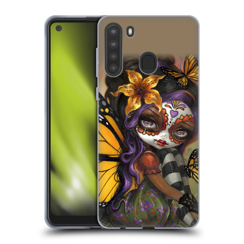 Strangeling Fairy Art Day of Dead Butterfly Soft Gel Case for Samsung Galaxy A21 (2020)
