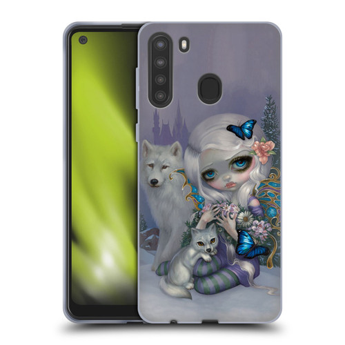 Strangeling Fairy Art Winter with Wolf Soft Gel Case for Samsung Galaxy A21 (2020)