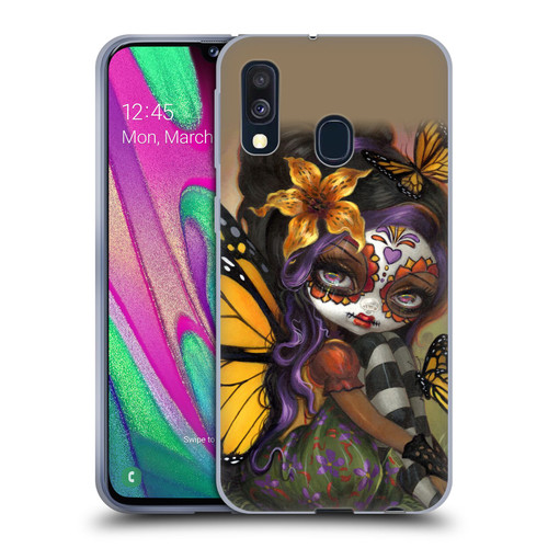 Strangeling Fairy Art Day of Dead Butterfly Soft Gel Case for Samsung Galaxy A40 (2019)