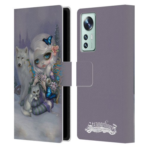 Strangeling Fairy Art Winter with Wolf Leather Book Wallet Case Cover For Xiaomi 12