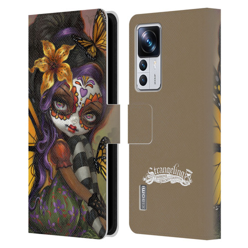 Strangeling Fairy Art Day of Dead Butterfly Leather Book Wallet Case Cover For Xiaomi 12T Pro