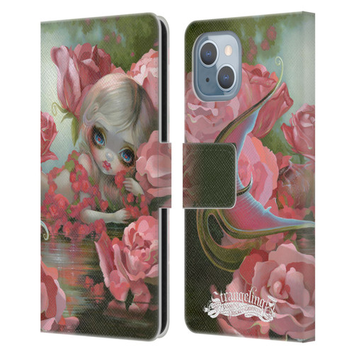 Strangeling Mermaid Roses Leather Book Wallet Case Cover For Apple iPhone 14