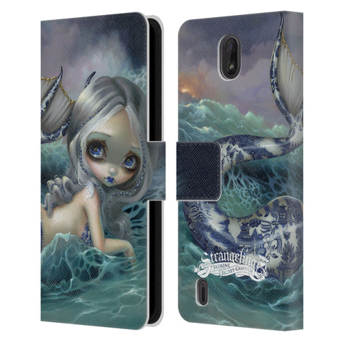Strangeling Mermaid Blue Willow Tail Leather Book Wallet Case Cover For Nokia C01 Plus/C1 2nd Edition