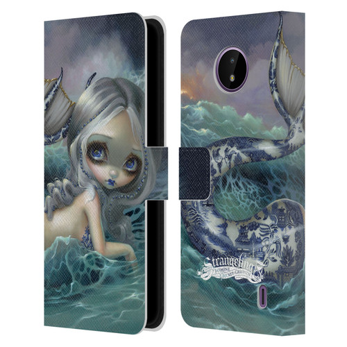 Strangeling Mermaid Blue Willow Tail Leather Book Wallet Case Cover For Nokia C10 / C20