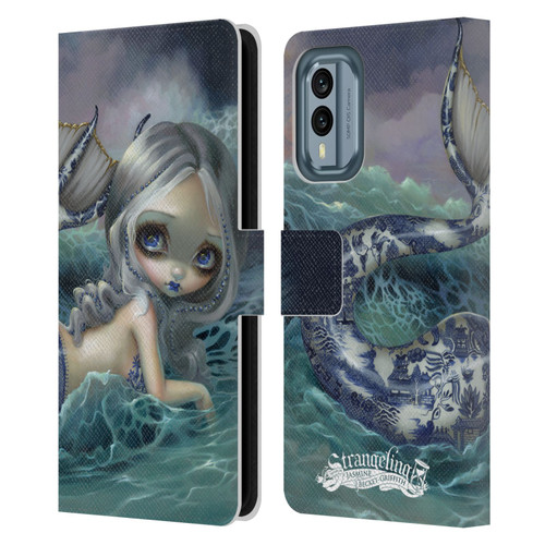 Strangeling Mermaid Blue Willow Tail Leather Book Wallet Case Cover For Nokia X30