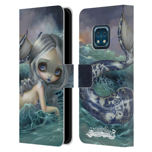 Strangeling Mermaid Blue Willow Tail Leather Book Wallet Case Cover For Nokia XR20
