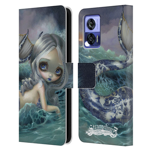 Strangeling Mermaid Blue Willow Tail Leather Book Wallet Case Cover For Motorola Edge 30 Neo 5G