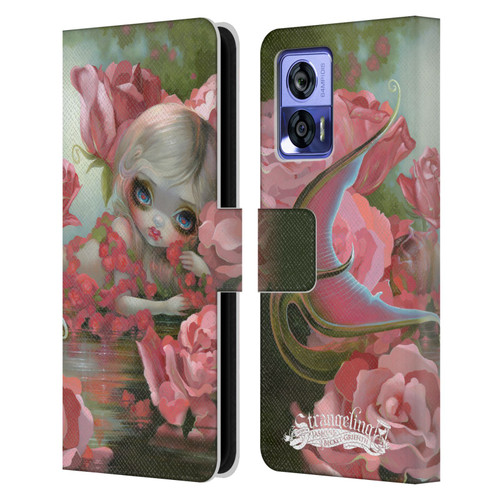 Strangeling Mermaid Roses Leather Book Wallet Case Cover For Motorola Edge 30 Neo 5G
