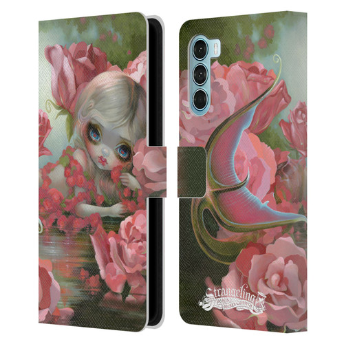 Strangeling Mermaid Roses Leather Book Wallet Case Cover For Motorola Edge S30 / Moto G200 5G