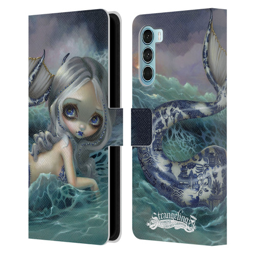 Strangeling Mermaid Blue Willow Tail Leather Book Wallet Case Cover For Motorola Edge S30 / Moto G200 5G