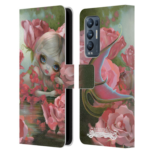 Strangeling Mermaid Roses Leather Book Wallet Case Cover For OPPO Find X3 Neo / Reno5 Pro+ 5G