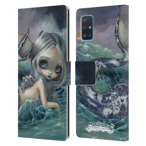 Strangeling Mermaid Blue Willow Tail Leather Book Wallet Case Cover For Samsung Galaxy A51 (2019)