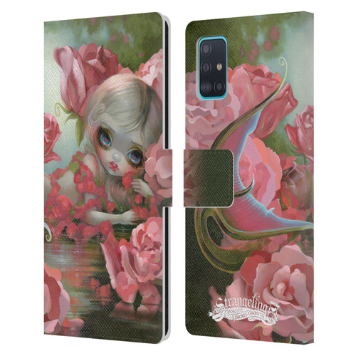 Strangeling Mermaid Roses Leather Book Wallet Case Cover For Samsung Galaxy A51 (2019)
