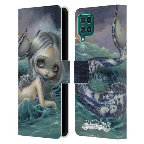 Strangeling Mermaid Blue Willow Tail Leather Book Wallet Case Cover For Samsung Galaxy F62 (2021)