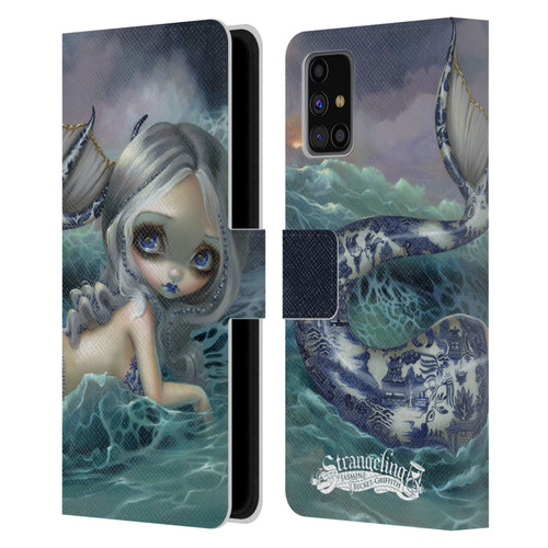 Strangeling Mermaid Blue Willow Tail Leather Book Wallet Case Cover For Samsung Galaxy M31s (2020)
