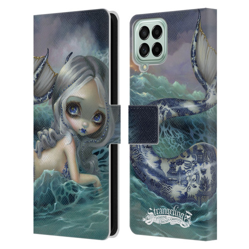 Strangeling Mermaid Blue Willow Tail Leather Book Wallet Case Cover For Samsung Galaxy M53 (2022)