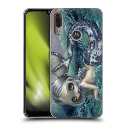 Strangeling Mermaid Blue Willow Tail Soft Gel Case for Motorola Moto E6 Plus