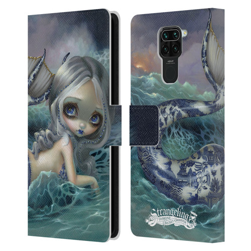 Strangeling Mermaid Blue Willow Tail Leather Book Wallet Case Cover For Xiaomi Redmi Note 9 / Redmi 10X 4G