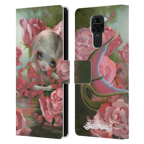 Strangeling Mermaid Roses Leather Book Wallet Case Cover For Xiaomi Redmi Note 9 / Redmi 10X 4G