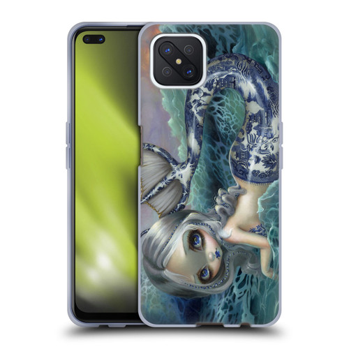 Strangeling Mermaid Blue Willow Tail Soft Gel Case for OPPO Reno4 Z 5G