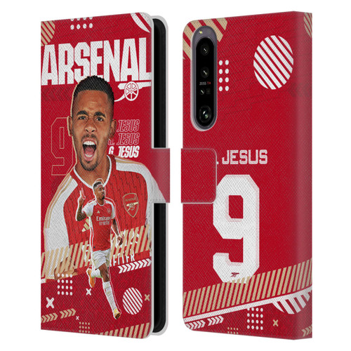 Arsenal FC 2023/24 First Team Gabriel Jesus Leather Book Wallet Case Cover For Sony Xperia 1 IV
