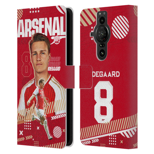 Arsenal FC 2023/24 First Team Martin Ødegaard Leather Book Wallet Case Cover For Sony Xperia Pro-I