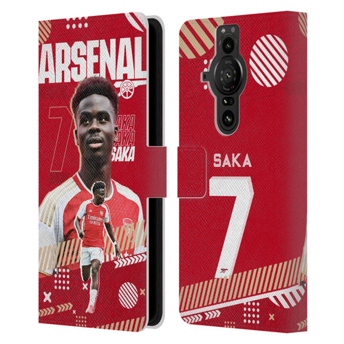 Arsenal FC 2023/24 First Team Bukayo Saka Leather Book Wallet Case Cover For Sony Xperia Pro-I