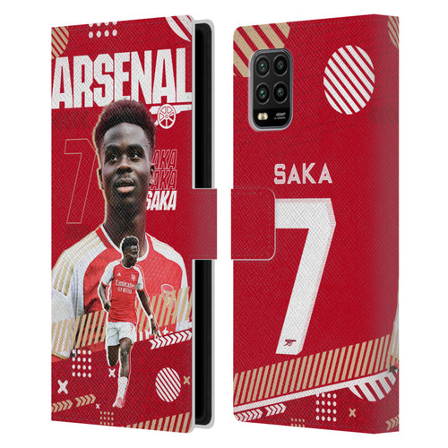 Arsenal FC 2023/24 First Team Bukayo Saka Leather Book Wallet Case Cover For Xiaomi Mi 10 Lite 5G