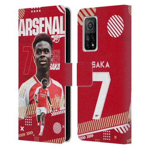 Arsenal FC 2023/24 First Team Bukayo Saka Leather Book Wallet Case Cover For Xiaomi Mi 10T 5G