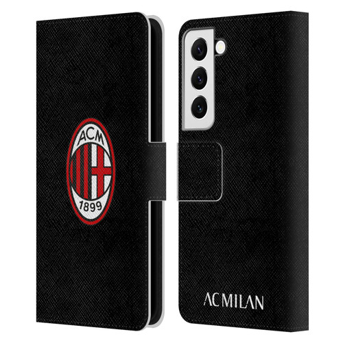 AC Milan Crest Red And Black Leather Book Wallet Case Cover For Samsung Galaxy S22 5G
