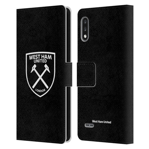 West Ham United FC Crest White Logo Leather Book Wallet Case Cover For LG K22