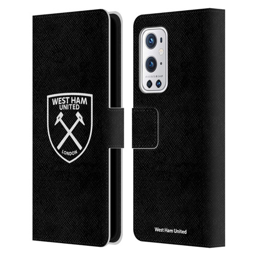 West Ham United FC Crest White Logo Leather Book Wallet Case Cover For OnePlus 9 Pro