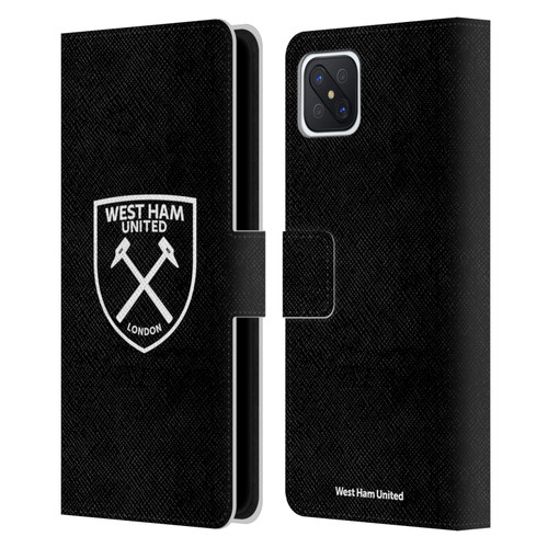 West Ham United FC Crest White Logo Leather Book Wallet Case Cover For OPPO Reno4 Z 5G