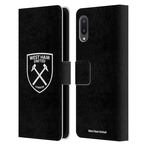 West Ham United FC Crest White Logo Leather Book Wallet Case Cover For Samsung Galaxy A02/M02 (2021)