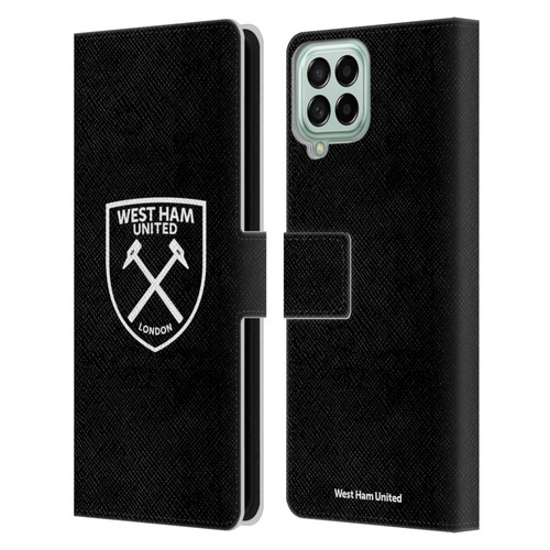 West Ham United FC Crest White Logo Leather Book Wallet Case Cover For Samsung Galaxy M33 (2022)