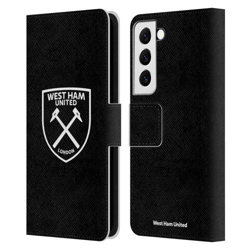 West Ham United FC Crest White Logo Leather Book Wallet Case Cover For Samsung Galaxy S22 5G