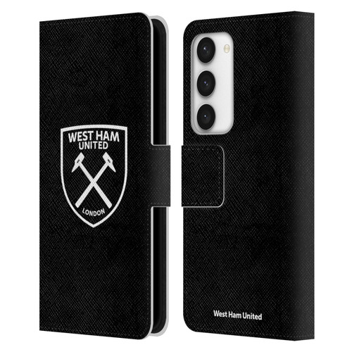 West Ham United FC Crest White Logo Leather Book Wallet Case Cover For Samsung Galaxy S23 5G