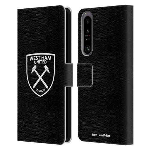 West Ham United FC Crest White Logo Leather Book Wallet Case Cover For Sony Xperia 1 IV