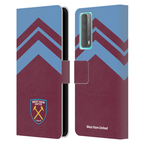 West Ham United FC Crest Graphics Arrowhead Lines Leather Book Wallet Case Cover For Huawei P Smart (2021)
