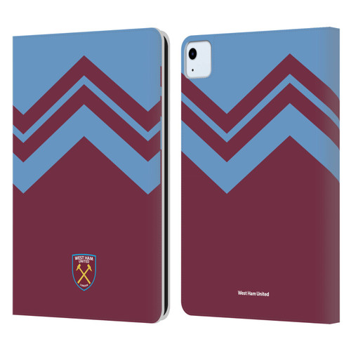 West Ham United FC Crest Graphics Arrowhead Lines Leather Book Wallet Case Cover For Apple iPad Air 11 2020/2022/2024