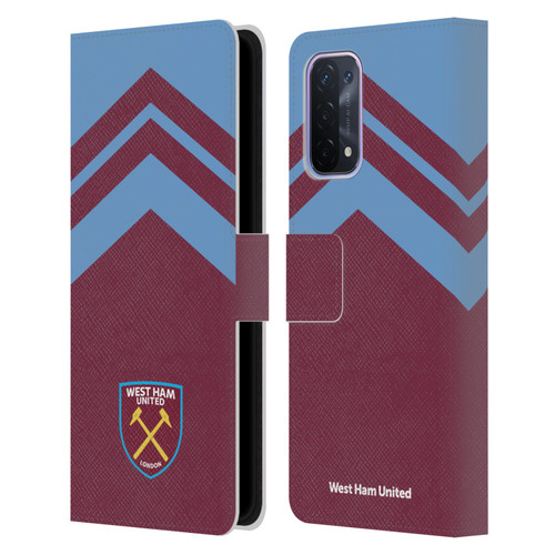 West Ham United FC Crest Graphics Arrowhead Lines Leather Book Wallet Case Cover For OPPO A54 5G