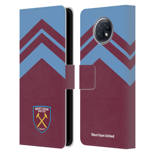 West Ham United FC Crest Graphics Arrowhead Lines Leather Book Wallet Case Cover For Xiaomi Redmi Note 9T 5G