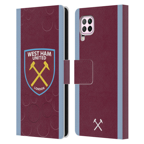 West Ham United FC 2023/24 Crest Kit Home Leather Book Wallet Case Cover For Huawei Nova 6 SE / P40 Lite