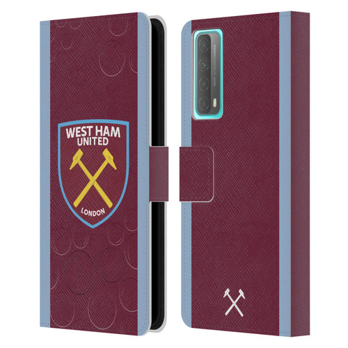 West Ham United FC 2023/24 Crest Kit Home Leather Book Wallet Case Cover For Huawei P Smart (2021)