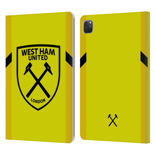 West Ham United FC 2023/24 Crest Kit Away Goalkeeper Leather Book Wallet Case Cover For Apple iPad Pro 11 2020 / 2021 / 2022