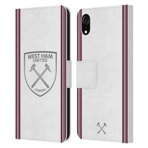 West Ham United FC 2023/24 Crest Kit Away Leather Book Wallet Case Cover For Apple iPhone XR