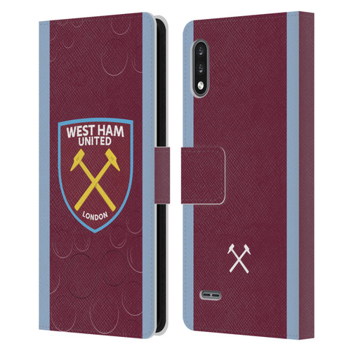 West Ham United FC 2023/24 Crest Kit Home Leather Book Wallet Case Cover For LG K22