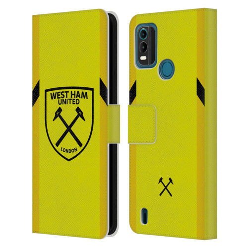 West Ham United FC 2023/24 Crest Kit Away Goalkeeper Leather Book Wallet Case Cover For Nokia G11 Plus